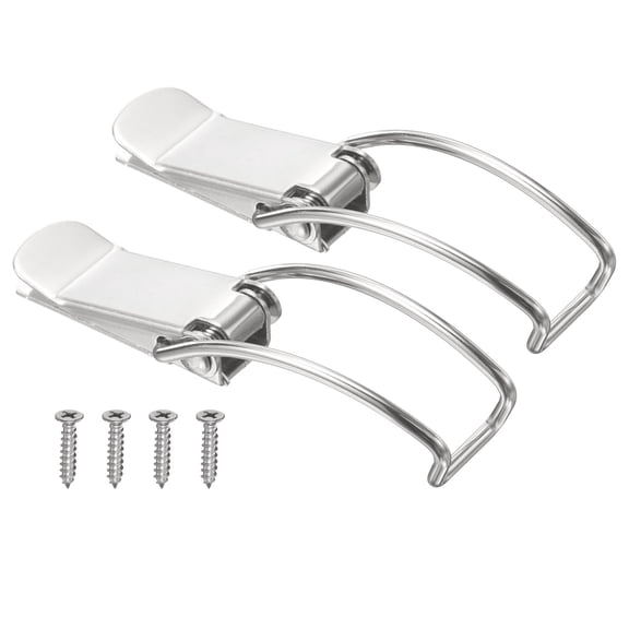 Uxcell 2 Pcs Stainless Steel Spring Loaded Toggle Latch, 3.4" Clamp Catch Hasp Lock with Mounting Screw