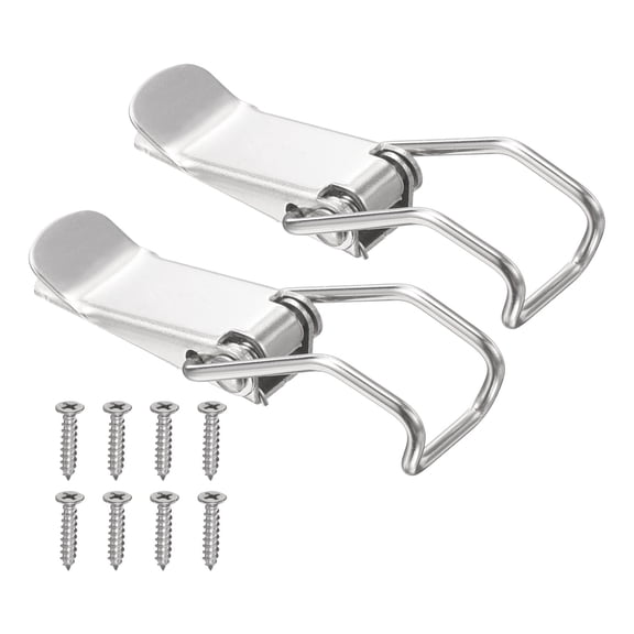 Uxcell 2 Pcs Stainless Steel Spring Loaded Toggle Latch, 3" Clamp Catch Hasp Lock with Mounting Screw