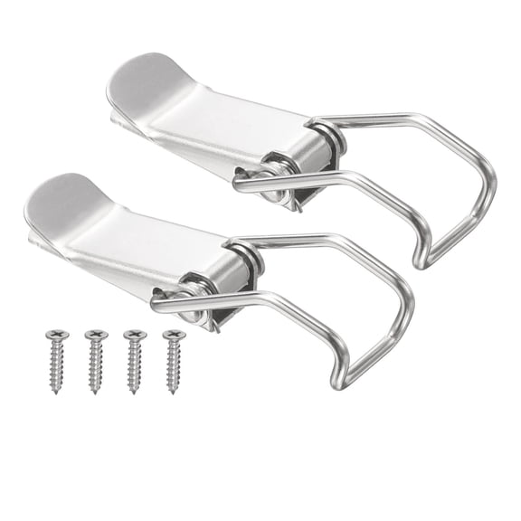 Uxcell 2 Pcs Stainless Steel Spring Loaded Toggle Latch, 3" Clamp Catch Hasp Lock with Mounting Screw