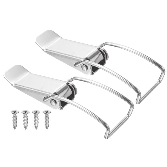 Uxcell 2 Pcs Stainless Steel Spring Loaded Toggle Latch, 4.6" Clamp Catch Hasp Lock with Mounting Screw