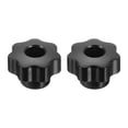 thumbnail image 1 of Uxcell 2 Pcs Star Knob Grip Handles Brass Insert Female Thread Black M4 x 25mm, 1 of 7