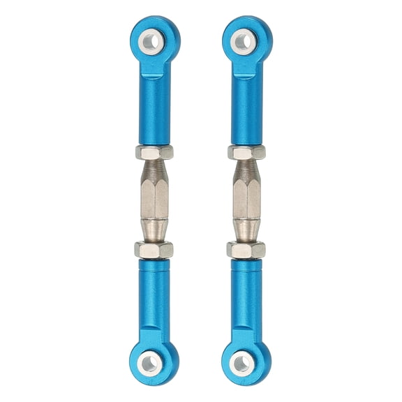 Uxcell 2 Pcs Steering Servo Turnbuckle Rod RC Aluminum Alloy Linkages for HSP 1/10 94123 On-Road RC Car (Blue, 62mm)