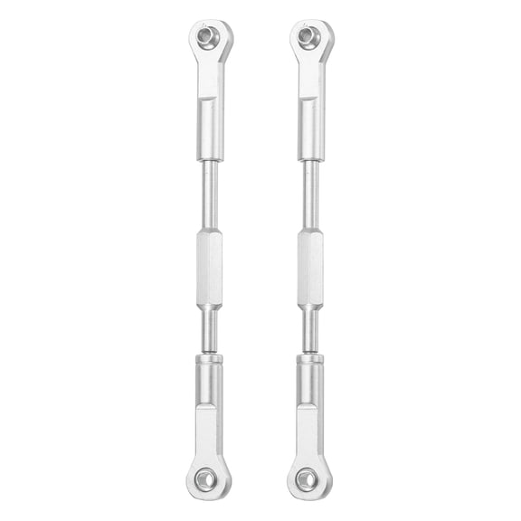 Uxcell 2 Pcs Steering Servo Turnbuckle Rod RC Aluminum Alloy Linkages for HSP 1/10 94123 On-Road RC Car (Silver Tone, 96mm)