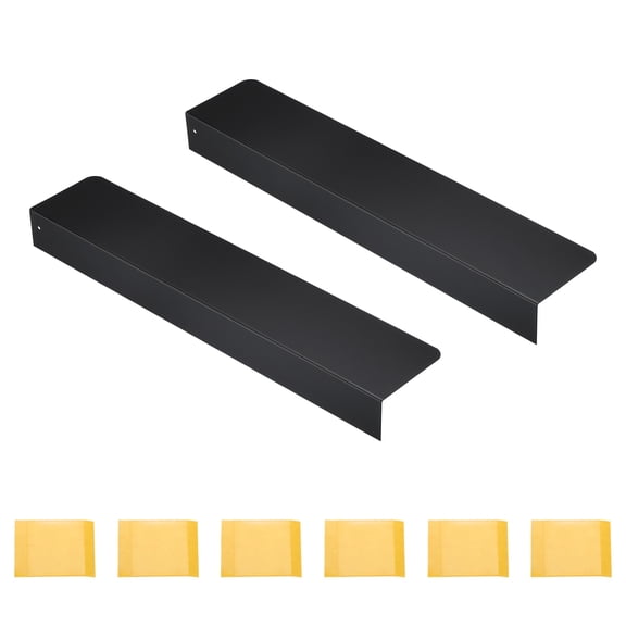 Uxcell 2 Pcs Stove Gap Covers, 20 x 4 Inch Metal Kitchen Refrigerator Gap Partition - No Drill Adjustable Gap Extension Board Gap Cover Between Countertop and Walls, Black