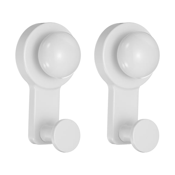 Uxcell 2 Pcs Suction Cup Hook for Inside Shower, Stainless Steel Bath Robe Hanger No Drill Round Towel Hooks Removable and Reusable for Bathroom Kitchen Glass Window Mirror, White