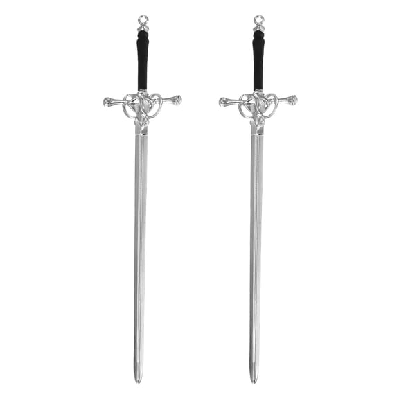 Uxcell 2 Pcs Sword Bookmark, Fantasy Sword Hair Pin Sticks Vintage Metal Book Marks Bookmark Tassels with Black Handle for Journal Planner Book Lovers Reader Birthday Gifts, White
