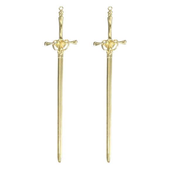 Uxcell 2 Pcs Sword Bookmark, Fantasy Sword Hair Pin Sticks Vintage Metal Book Marks Bookmark Tassels for Journal Planner Book Lovers Reader Birthday Gifts, Gold