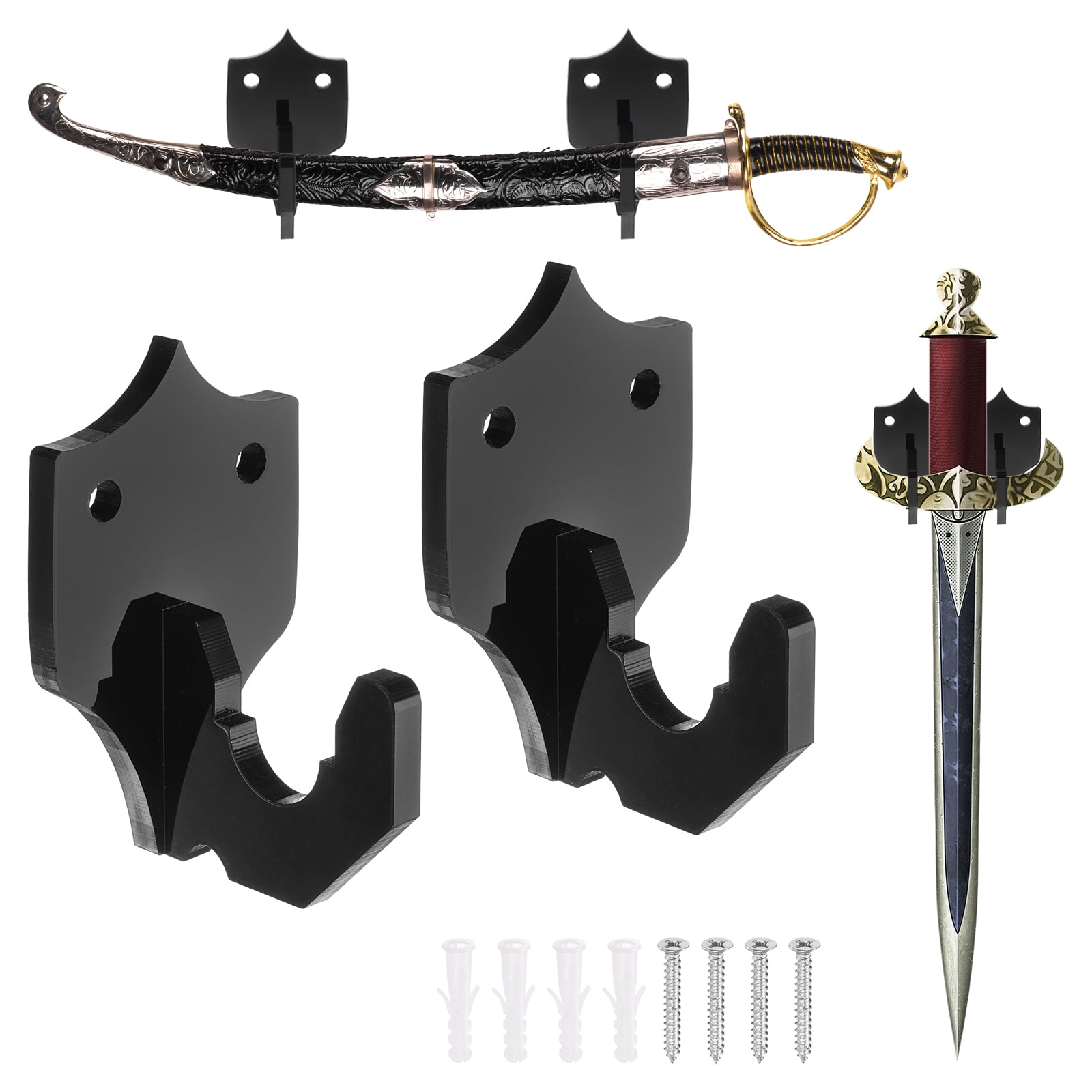 Sabre Sword Wall Racks Uxcell 2 Pcs Sword Holder Wall Mount Sword Racks with Mounting Tools ...
