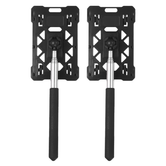 Uxcell 2 Pcs Telescopic Rod Card Holder Reacher Adjustable Car Parking Contactless Payment Rod Vehicle Parking Toll Swiping Stick for Garage Department Residential, Black