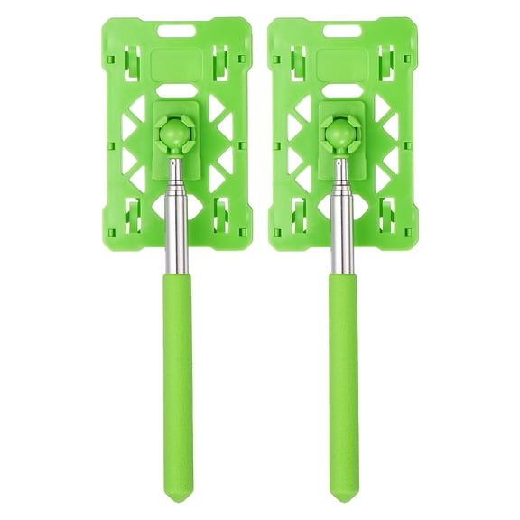 Uxcell 2 Pcs Telescopic Rod Card Holder Reacher Adjustable Car Parking Contactless Payment Rod Vehicle Parking Toll Swiping Stick for Garage Department Residential, Green