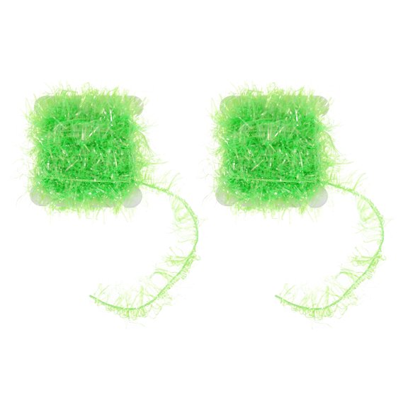 Uxcell 2 Pcs Tinsel Chenille Line, Crystal Flash Fishing Line 2m/6.5ft Fishing Thread Fly Fish Material Fly Tying Supplies Fish Tools for DIY Lure Fish Binding Flies, Fruit Green