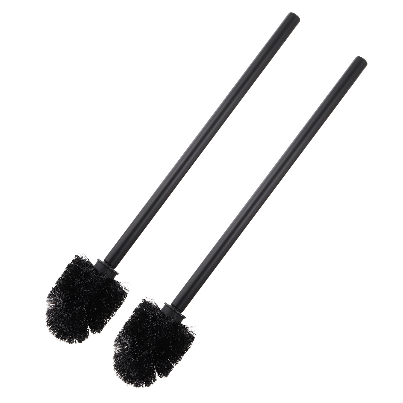 Uxcell 2 Pcs Toilet Brush Set Replacement Head, 13.8 Inch Toilet Brush Refills with Handle, Bathroom Cleaning Tool for Home, Black