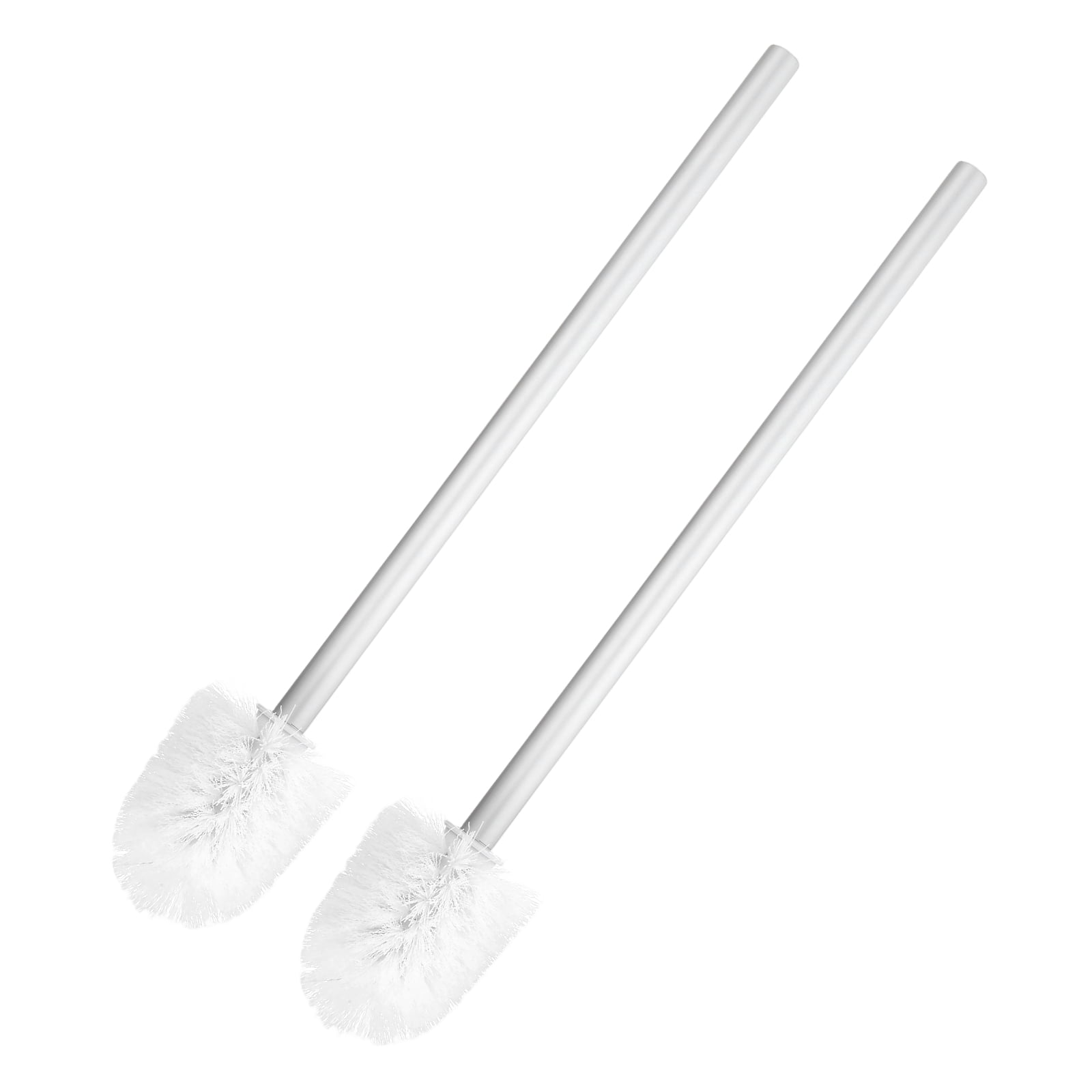 Uxcell 2 Pcs Toilet Brush Set Replacement Head, 13.8 Inch Toilet Brush Refills with Handle, Bathroom Cleaning Tool for Home, White