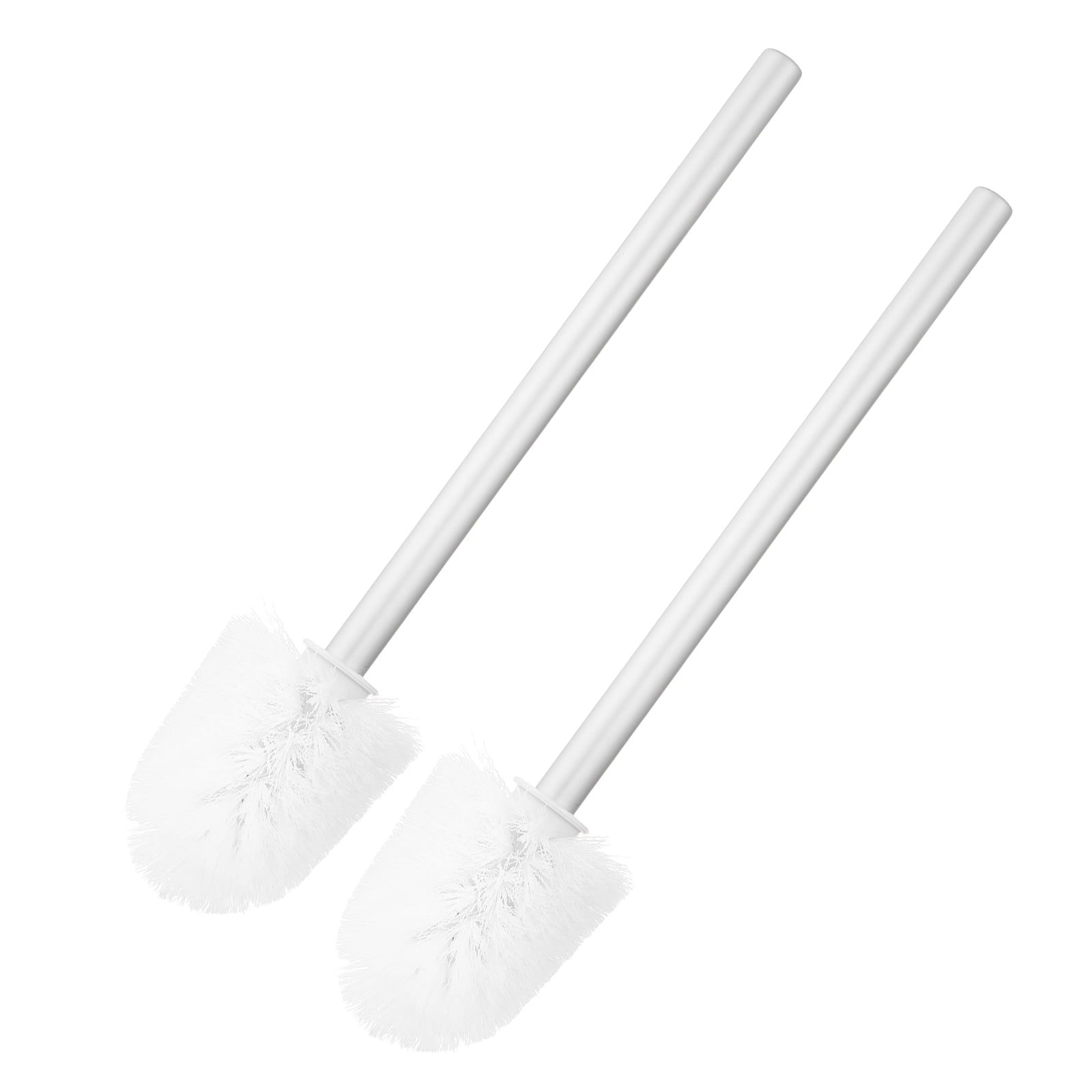 Uxcell 2 Pcs Toilet Brush Set Replacement Head, 9.8 Inch Toilet Brush Refills with Handle, Bathroom Cleaning Tool for Home, White