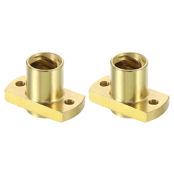 Uxcell 2Pcs Tr8x2 Screw Brass Nut (2mm Pitch, 1 Start, 30mm)