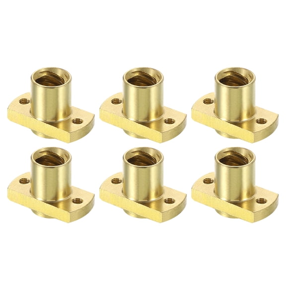 Uxcell 2Pcs Tr8x2 Screw Brass Nut (2mm Pitch, 1 Start, 3mm)