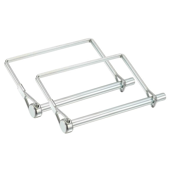 Uxcell 2Pcs Trailer Coupler Pin 1/4" x 3.5" Square Safety Wire Spring Lock Hitch Pin