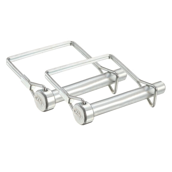 Uxcell 2Pcs Trailer Coupler Pin 3/8" x 2.6" Square Safety Wire Spring Lock Hitch Pin