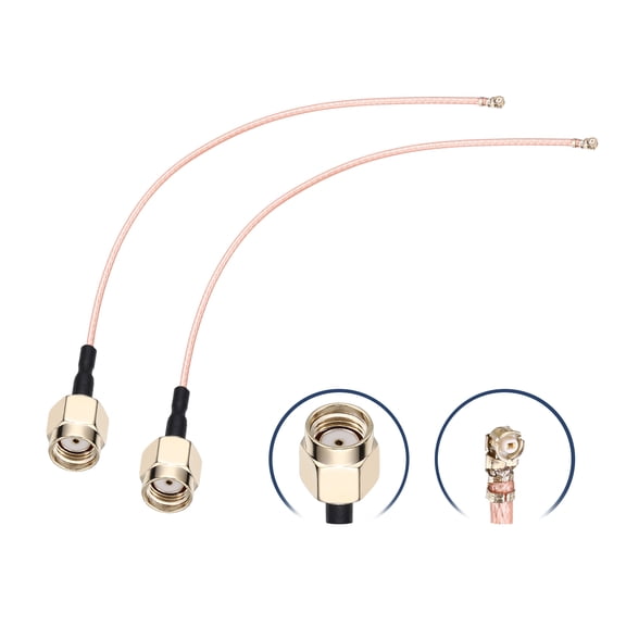 Uxcell 2 Pcs U.F.L1 to RP-SMA Male Coax Cable, 6''/15cm SMA Male to IPX MHF1 RG178 Coaxial Cable for Wireless Routers Antenna Mini PCI Wi-Fi Radios