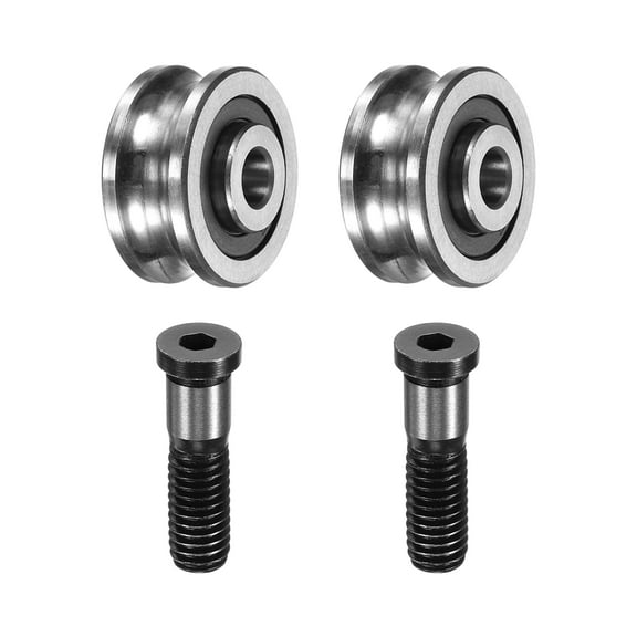 Uxcell 2 Pcs U Groove Bearings, 6x23x11mm Rail Ball Bearings Groove Guide Pulley Bearing Steel Replacement for Rail Track Linear Motion System Printing Project ABEC1