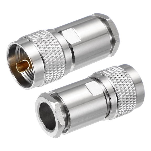 Uxcell 2 Pcs UHF Male Clamp Connector, 11mm PL259 Attach Adapter End RF Coax Connector Adapter for LMR400 RG8 RG213 RG214 Coaxial Cable