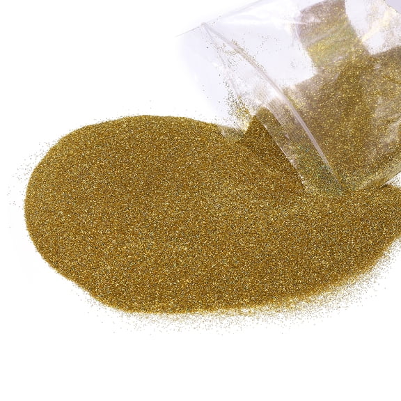 Uxcell 2 Pcs Ultra Fine Glitter 1/128 Inch Powder Metallic Resin Glitter PET Flakes Crafts Sequins 100g (3.5oz) for Resin Craft Tumbler Christmas Decoration Cosmetic Nail, Laser Gold