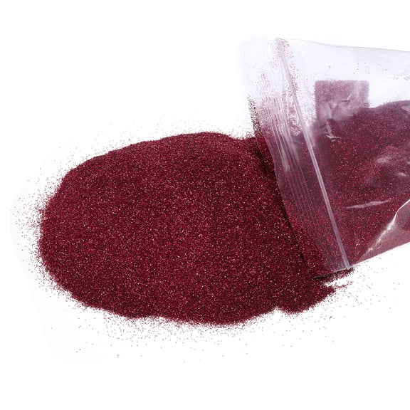 Uxcell 2 Pcs Ultra Fine Glitter 1/128 Inch Powder Metallic Resin Glitter PET Flakes Crafts Sequins 100g (3.5oz) for Resin Craft Tumbler Christmas Decoration Cosmetic Nail, Laser Dark Red