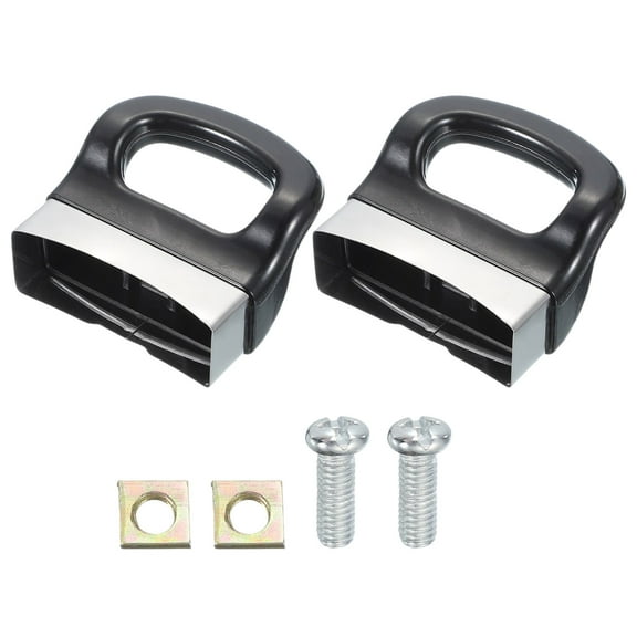Uxcell 2 Pcs Universal Replacement Pot Short Side Handles, Heat Resistant Pot Handles with Screws, Pressure Pan Handle Ear for Home Kitchen Cookware Kitchenware, Black