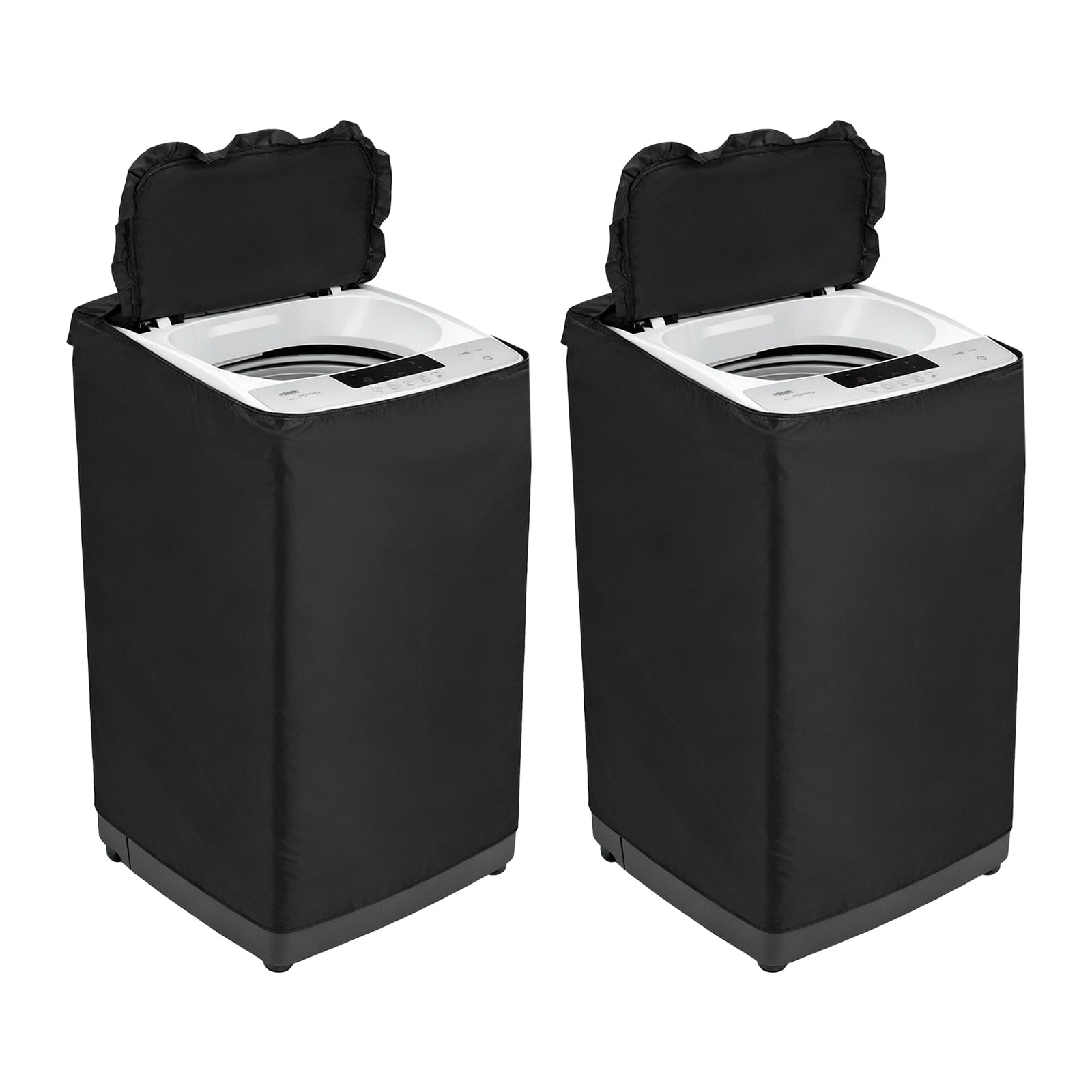 Uxcell 2 Pcs Washer and Dryer Covers 21"x22"x35"- Waterproof, Dustproof, Sun-Proof Top-loading 3 Side Washing Machine Cover for Laundry Room Balcony, Black