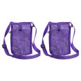 thumbnail image 1 of Uxcell 2 Pcs Water Bottle Holder with Adjustable Shoulder Strap Mesh Water Bottle Carrier, Purple, 1 of 6
