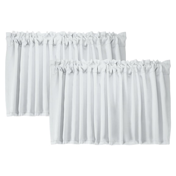 Uxcell 2 Pcs Window Valance, 52 x 18 Inch Valance Curtains Short Light Filtering Sheer for Windows Bedroom, White