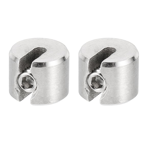 Uxcell 2 Pcs Wire Rope Fixing Clips, 2mm Single Hole Lock Cable Clamp Clip 316 Stainless Steel Cable Stop with M4 Hexagon Screws for Garden Climbing Frame Fixing, Silver