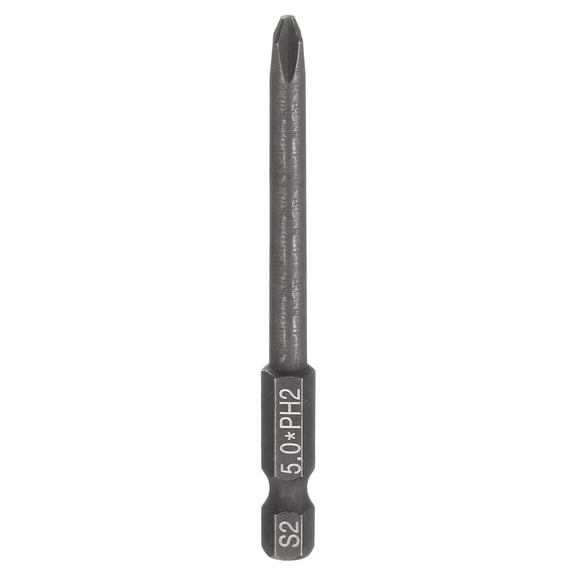 Uxcell #2 Phillips Screwdriver Bit PH2 1/4" Hex Shank 3" (75mm) Long 0.2" Rod Magnetic Cross Head Drive Drill Bits S2 Steel Industrial Screw Driver Electric Power Tool, Black