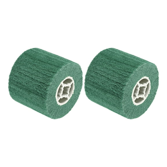 Uxcell 2 Pieces 120x100mm 600 Grit Non-Woven Nylon Wire Drawing Abrasive Polishing Wheel Green