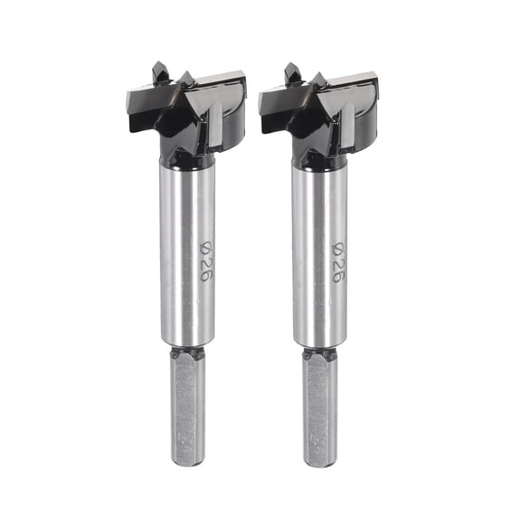 Uxcell 2 Pieces 26mm K30/C1 Tungsten Carbide Wood Hinge Hole Drilling Forstner Drill Bit Opener Cutter