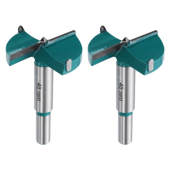 Uxcell 2 Pieces Forstner Drill Bit 1-7/8" (48mm) Carbide Wood Drill Bit Hinge Hole Opener Round Shank
