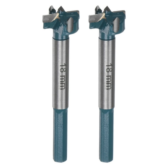 Uxcell 2 Pieces Forstner Drill Bit 18mm (23/32") Carbide Wood Hinge Hole Opener Hex Shank