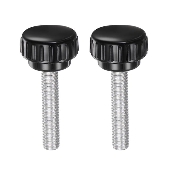 Uxcell 2 Pieces Knurled Clamping Knobs M8 x 40mm Zinc Plated Carbon Steel Threaded Stud 30mm Head Thumb Screws