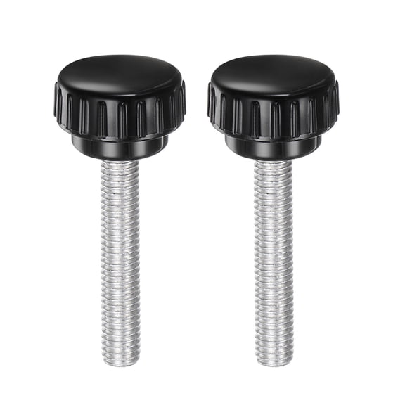 Uxcell 2 Pieces Knurled Clamping Knobs M8 x 45mm Zinc Plated Carbon Steel Threaded Stud 30mm Head Thumb Screws