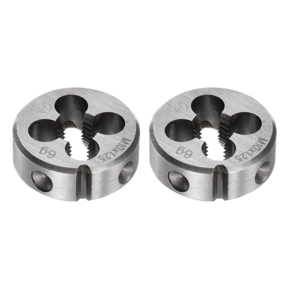 Uxcell 2 Pieces Round Threading Dies M10 x 1.25 Thread Metric Alloy Tool Steel Screw Cutting Die