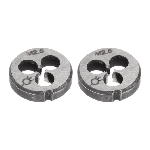 Uxcell 2 Pieces Round Threading Dies M2.5 x 0.45 Thread Metric Alloy Tool Steel Screw Cutting Die