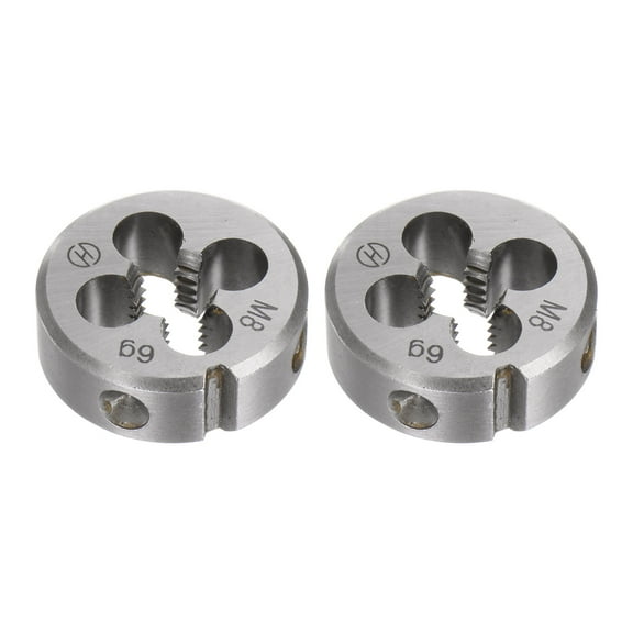Uxcell 2 Pieces Round Threading Dies M8 x 1.25 Thread Metric Alloy Tool Steel Screw Cutting Die