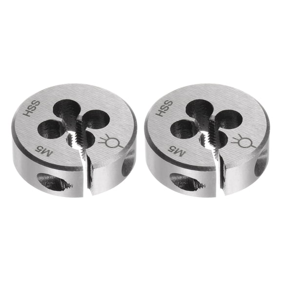 Uxcell 2 Pieces Round Threading Dies Metric M5 x 0.8 Thread Adjustable High Speed Steel Screw Die