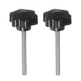 thumbnail image 1 of Uxcell 2 Pieces Star Knobs M8 x 100mm 304 Stainless Steel Threaded Stud 46mm 6-Star Head Clamping Thumb Screw Black, 1 of 7