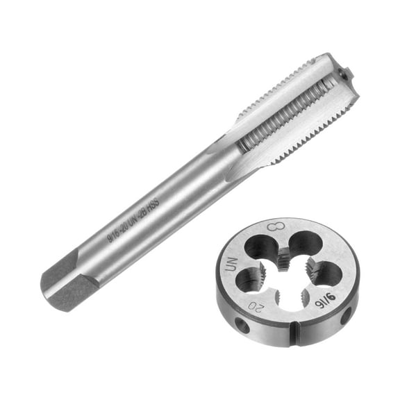 Uxcell 2 Pieces Tap and Die Set 9/16-20 UN Thread Tap & Round Die Threading Repair Tools