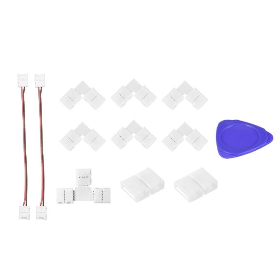 Uxcell 2 Pin 8mm LED Connector Kit Strip to Strip Jumper Gapless Connector