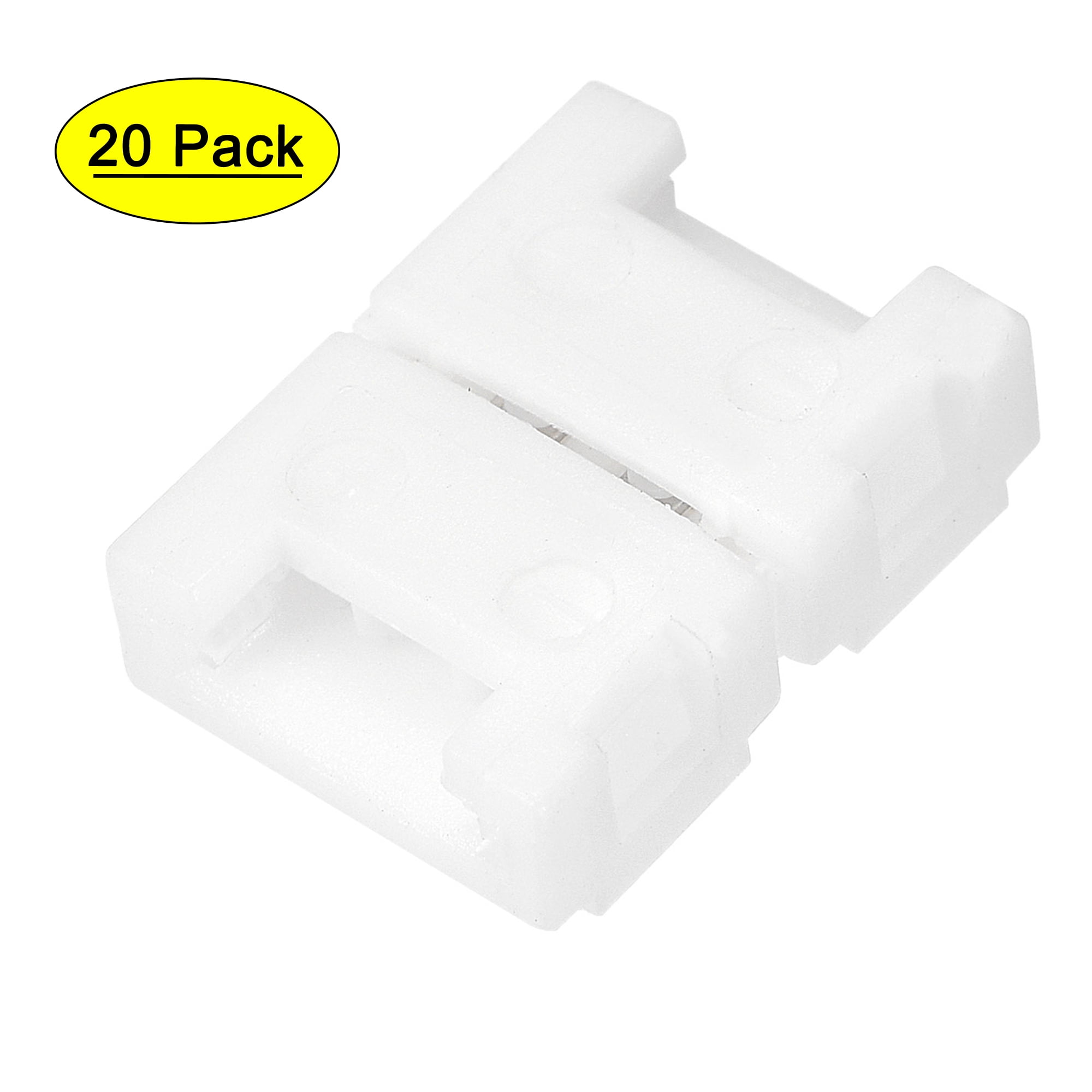 Uxcell 2 Pin 8mm Solderless Gapless LED Strip Light Connector 20Pack ...