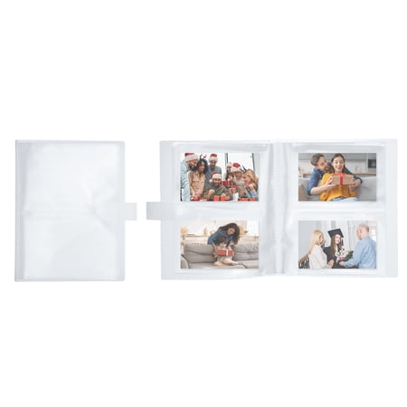 Uxcell 2 Pocket Clear Photo Album, 160 Slots Card Scrapbook with Snap Closure, Transparent