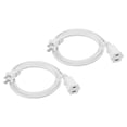 thumbnail image 1 of Uxcell 2 Prong 5Ft Extension Cord Male/Female Power Cord 2 Outlet Polarized Plug, White 2 Pack, 1 of 6