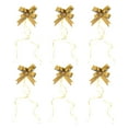 thumbnail image 1 of Uxcell 2" Pull Bows Present Wrapping String Bows Ribbon Striped Style Decorative Bow Tie Gold Tone 40 Pack, 1 of 6